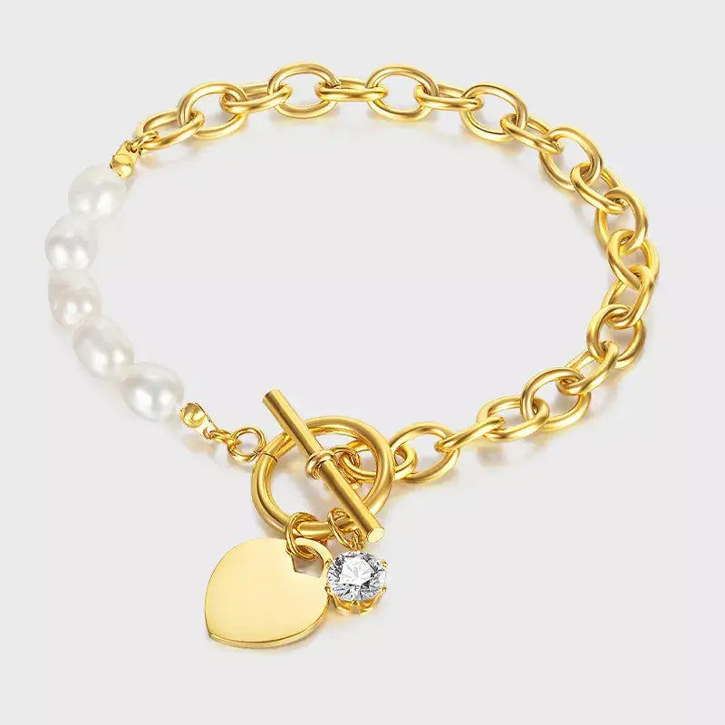 Pearl Heart Braclet